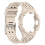 F�r Samsung Galaxy Watch 5 40mm Silikon Uhrenarmband mit integriertem Geh�use Creme Ersatz Armband Smart Uhr
