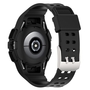 F�r Samsung Galaxy Watch 5 Pro 45mm Silikon Uhrenarmband mit integriertem Geh�use Schwarz Ersatz Armband Smart Uhr