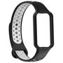 F�r Amazfit Band 7 Zweifarbiges Silikon Sport Armband Schwarz / Grau Ersatz Armband Smart Uhr