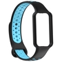 F�r Amazfit Band 7 Zweifarbiges Silikon Sport Armband Schwarz / Blau Ersatz Armband Smart Uhr