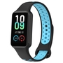 F�r Amazfit Band 7 Zweifarbiges Silikon Sport Armband Schwarz / Blau Ersatz Armband Smart Uhr