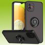 F�r Samsung Galaxy A04e Ring Magnet Handy Tasche H�lle Etuis Schwarz 