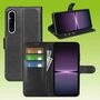 F�r Sony Xperia 1 V 5. Generation Handy Tasche Wallet Premium Schutz H�lle Case Cover Etuis Neu Zubeh�r Schwarz 