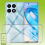 F�r Honor X8a Silikoncase TPU Transparent + 0,26 H9 Glas Handy Tasche H�lle Schutz Cover 