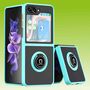 F�r Samsung Galaxy Z Flip5 5G Ring Magnet Handy Tasche H�lle Hellblau 