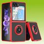 F�r Samsung Galaxy Z Flip5 5G Ring Magnet Handy H�lle Rot / Schwarz 