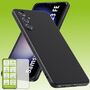 F�r Samsung Galaxy S23 FE Silikoncase TPU Schwarz + 0,26 H9 Glas Handy Tasche H�lle Schutz Cover