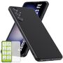 F�r Samsung Galaxy S23 FE Silikoncase TPU Schwarz + 0,26 H9 Glas Handy Tasche H�lle Schutz Cover