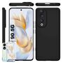 F�r Honor 90 Silikoncase TPU Schwarz + 0,26 4D Curved Display LCD H9 Glas Handy Tasche H�lle Schutz Cover
