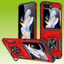 F�r Samsung Galaxy Z Flip5 5G Armor Magnet Ring Cover Handy H�lle Case Rot 