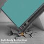 F�r Samsung Galaxy Tab S10 Plus / S9 Plus FE Plus / S8 Plus 3folt Wake UP Cover Dunkelgr�n Tasche