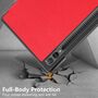 F�r Samsung Galaxy Tab S10 Plus / S9 Plus FE Plus / S8 Plus 3folt Wake UP Smart Cover Rot Tasche H�lle