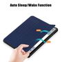 F�r Samsung Galaxy Tab S10 Plus / S9 Plus FE Plus / S8 Plus 3folt Wake UP Smart Dunkelblau Tasche H�lle