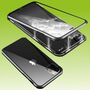 F�r Apple iPhone 15 Beidseitiger 360 Grad Magnet H�lle Bumper Schwarz 