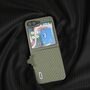 F�r Samsung Galaxy Z Flip5 5G Carbon Textur Schutzh�lle Cover Gr�n