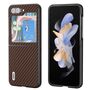 F�r Samsung Galaxy Z Flip5 5G Carbon Textur Schutzh�lle Dunkelbraun