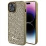 Guess Apple iPhone 15 Schutzh�lle Cover Disco Metal Script Gold