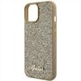 Guess Apple iPhone 15 Schutzh�lle Cover Disco Metal Script Gold