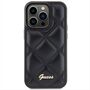 Guess Apple iPhone 15 Pro Schutzhlle Case Quilted Metal Logo Schwarz