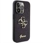 Guess Apple iPhone 15 Pro Schutzhlle Glitter Script Big 4G Schwarz 