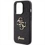 Guess Apple iPhone 15 Pro Schutzhlle Glitter Script Big 4G Schwarz 