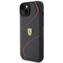 Ferrari Apple iPhone 15 Plus Schutzh�lle Case Twist Metal Logo Schwarz