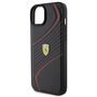 Ferrari Apple iPhone 15 Plus Schutzh�lle Case Twist Metal Logo Schwarz