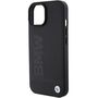 BMW Apple iPhone 15 Plus Schutzh�lle MagSafe Leather Hot Stamp Schwarz