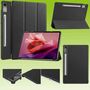 Fr Lenovo Tab P12 12.7 Zoll 3folt Wake UP Smart Cover Schwarz Tasche Etuis Hlle