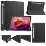 Fr Lenovo Tab P12 12.7 Zoll 3folt Wake UP Smart Cover Schwarz Tasche Etuis Hlle