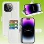 F�r Apple iPhone 15 Pro Handy Tasche Wallet Premium Schutz H�lle Case Cover Etuis Neu Zubeh�r Wei� 
