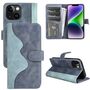 F�r Apple iPhone 15 Plus Design Handy Tasche Wallet Premium Blau Schutz H�lle Case Cover Etuis Zubeh�r