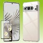 F�r Google Pixel 8 Pro Silikoncase TPU Transparent + 0,26 H9 Glas Handy Tasche H�lle Schutz Cover