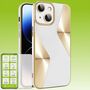 F�r Apple iPhone 15 Produktset Electroplated Silikon TPU + H9 Hart Glas Schutz H�lle Case Cover Etuis Zubeh�r Wei� 