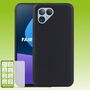 F�r Fairphone 5 TPU Case Schwarz + 0,26 H9 Glas H�lle Schutz Cover 