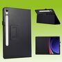F�r Samsung Galaxy Tab S10 FE / S9 / S9 FE / S8 Schwarz Kunstleder H�lle Cover Tablet Tasche