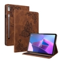 F�r Lenovo Tab P12 12.7 Schmetterling Muster Kunstleder H�lle Cover Tasche Case Braun