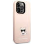 Karl Lagerfeld Apple iPhone 14 Pro Silikon Choupette Case Cover Rosa 
