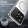 F�r Xiaomi 14 MagSafe Magnetic Frosted Metal H�lle Cover Case Silber