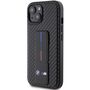 BMW Apple iPhone 15 Carbon Hardcase Schutzh�lle mit Stand Case Schwarz