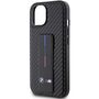 BMW Apple iPhone 15 Carbon Hardcase Schutzh�lle mit Stand Case Schwarz