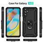 F�r Samsung Galaxy A15 Armor Magnet Ring Cover Handy H�lle Schwarz 