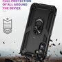 F�r Samsung Galaxy A15 Armor Magnet Ring Cover Handy H�lle Schwarz 