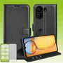 F�r Xiaomi Redmi 13C Produktset Handy Tasche Schwarz + H9 Hart Glas 