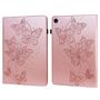 F�r Samsung Galaxy Tab A9 Plus Schmetterling Muster 2 Kunstleder H�lle Cover Tasche Case Pink