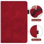 F�r Samsung Galaxy Tab S10 / S9 / S8 Ultra Baum Muster Kunstleder Schutz H�lle Cover Tasche Case Rot