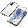 F�r Samsung Galaxy S23 FE Beidseitiger 360 Grad Magnet Glas H�lle Handy Tasche Bumper Silber 