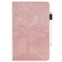 F�r Samsung Galaxy Tab A9 Baum Muster Kunstleder H�lle Case Tasche Rosa