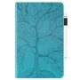 F�r Samsung Galaxy Tab A9 Plus Baum Muster Kunstleder Tasche Blau