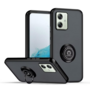 F�r Motorola Moto G54 Design TPU / PC Handy H�lle Cover + Ring Schwarz 